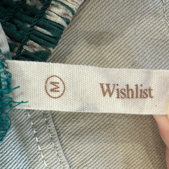 High Low Maxi Skirt Green Cream Palm Leaves Elastic Waist Women’s Size Medium - Picture 5 of 7